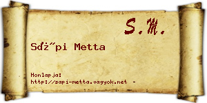 Sápi Metta névjegykártya
